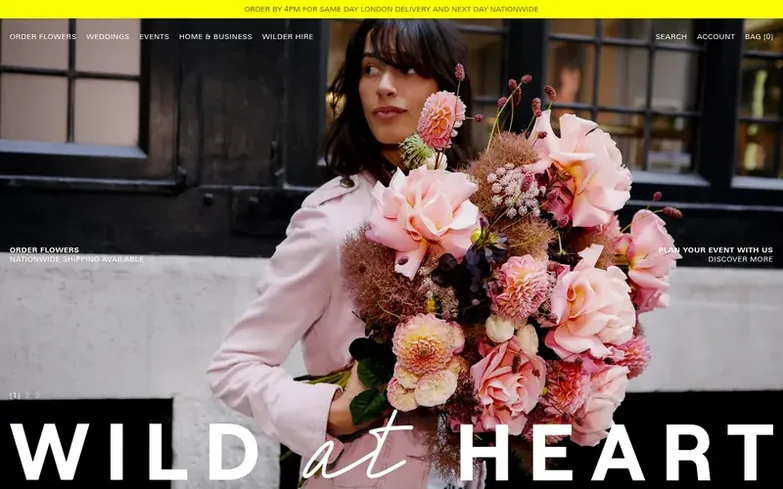 Screenshot of the Wild at Heart homepage