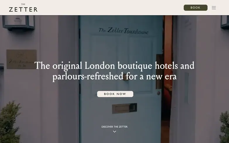 Screenshot of the The Zetter homepage