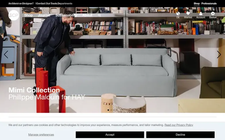 Screenshot of the SCP homepage
